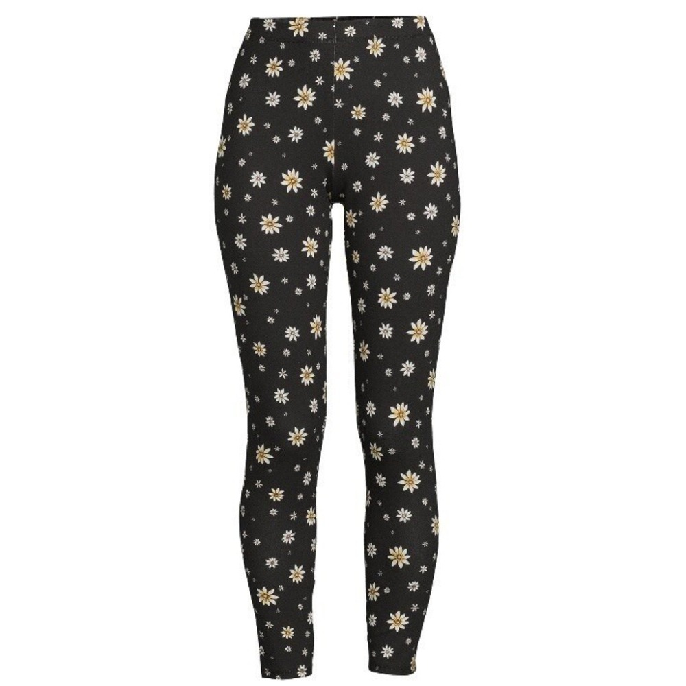 No Boundaries Juniors Ankle Leggings Small 3-5 New with Tags Daisy Black High